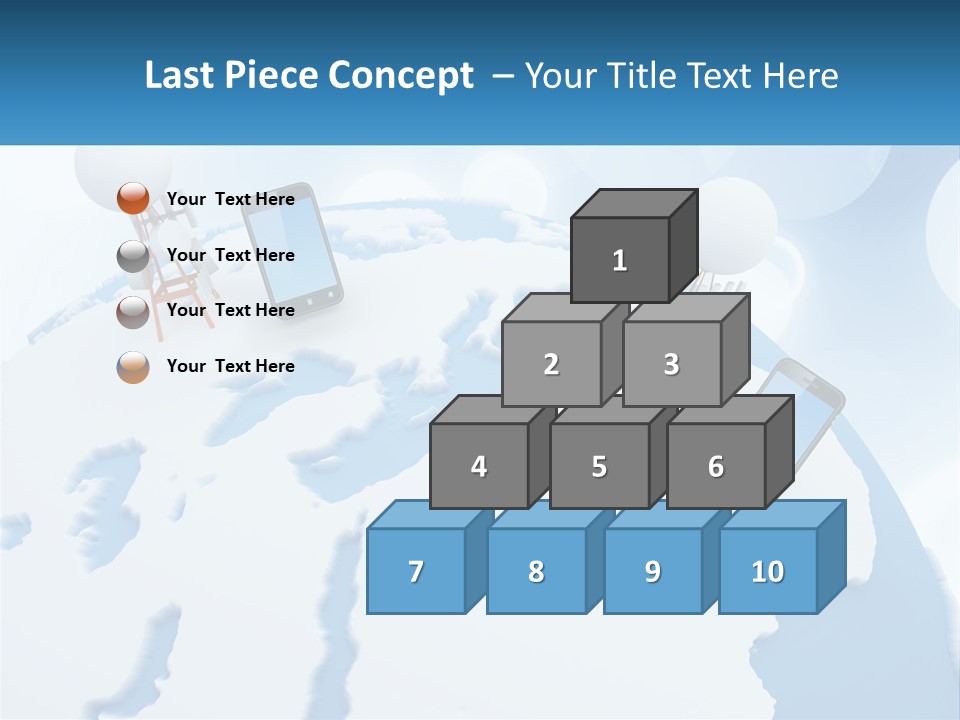A Group Of Cell Phones Sitting On Top Of A Globe PowerPoint Template