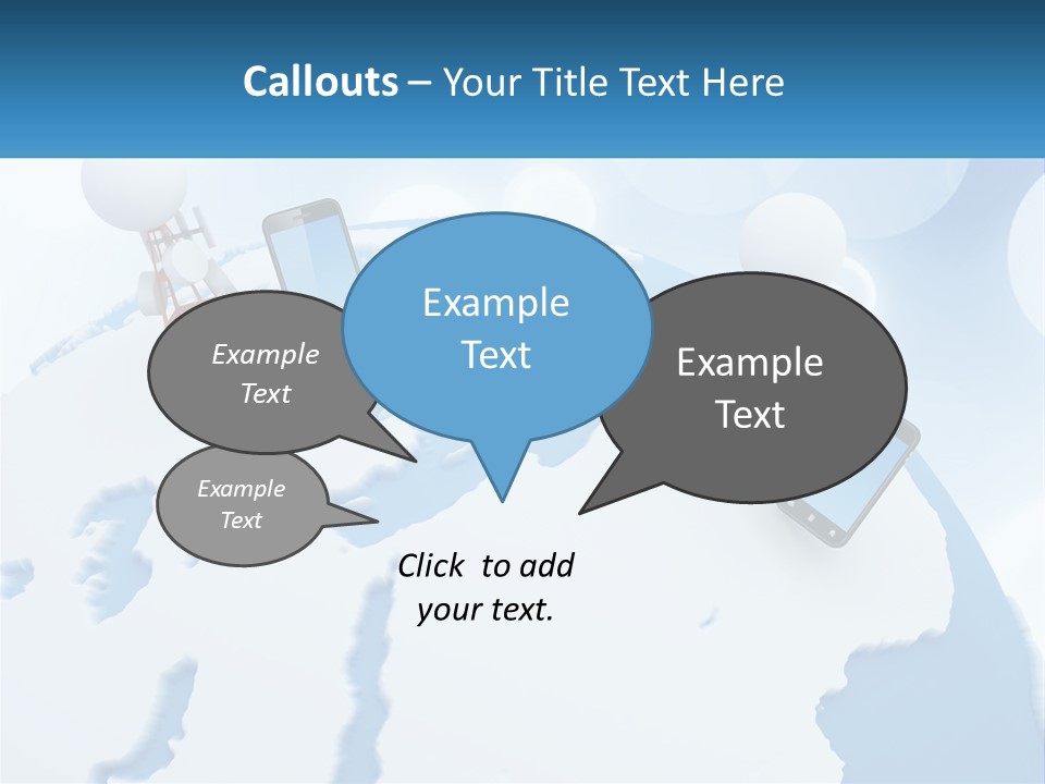 A Group Of Cell Phones Sitting On Top Of A Globe PowerPoint Template