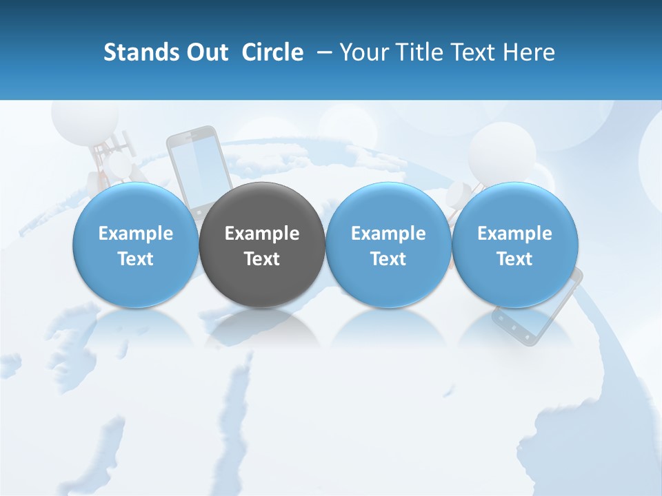 A Group Of Cell Phones Sitting On Top Of A Globe PowerPoint Template