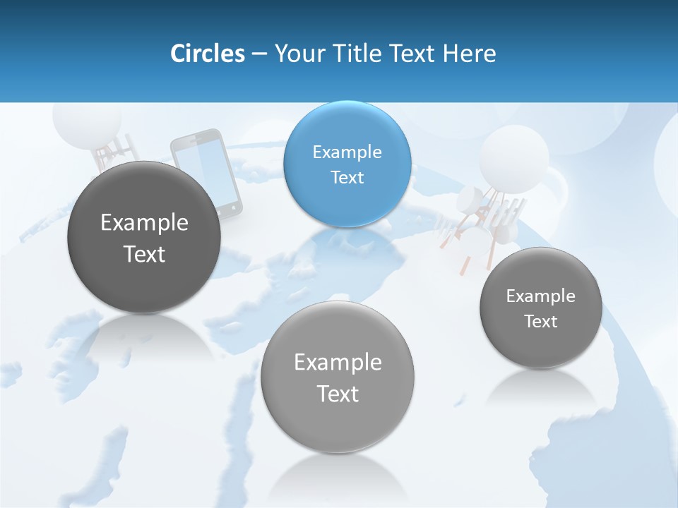 A Group Of Cell Phones Sitting On Top Of A Globe PowerPoint Template