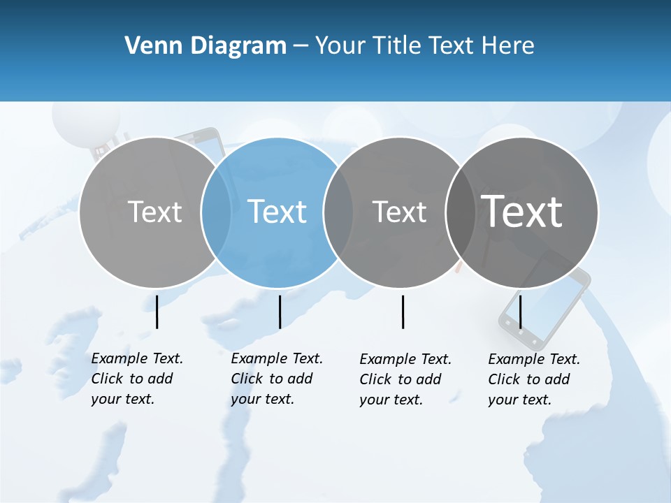 A Group Of Cell Phones Sitting On Top Of A Globe PowerPoint Template