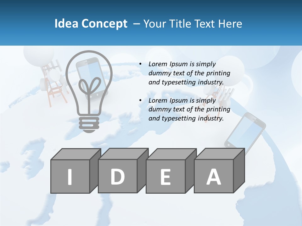 A Group Of Cell Phones Sitting On Top Of A Globe PowerPoint Template