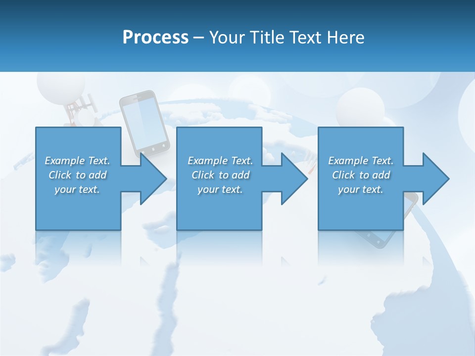 A Group Of Cell Phones Sitting On Top Of A Globe PowerPoint Template
