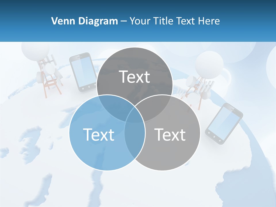A Group Of Cell Phones Sitting On Top Of A Globe PowerPoint Template