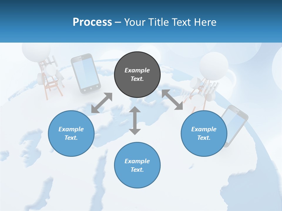 A Group Of Cell Phones Sitting On Top Of A Globe PowerPoint Template