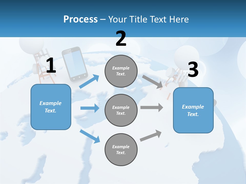 A Group Of Cell Phones Sitting On Top Of A Globe PowerPoint Template