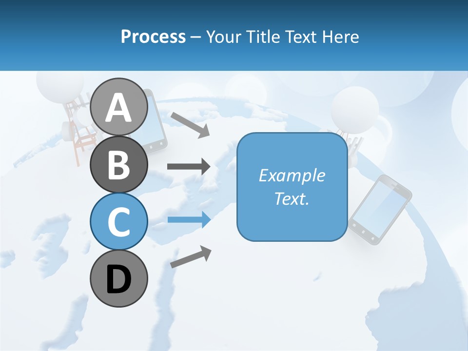 A Group Of Cell Phones Sitting On Top Of A Globe PowerPoint Template