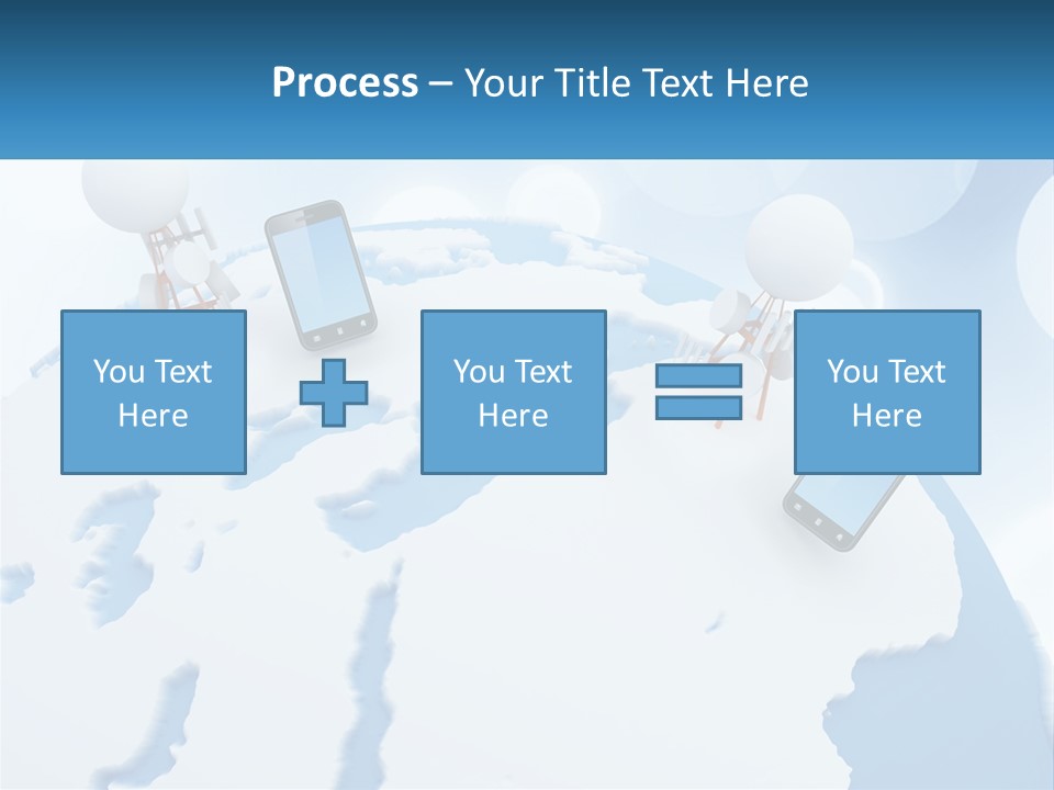 A Group Of Cell Phones Sitting On Top Of A Globe PowerPoint Template