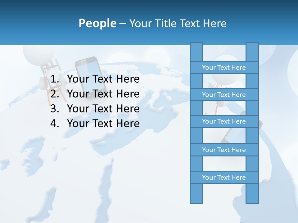 A Group Of Cell Phones Sitting On Top Of A Globe PowerPoint Template