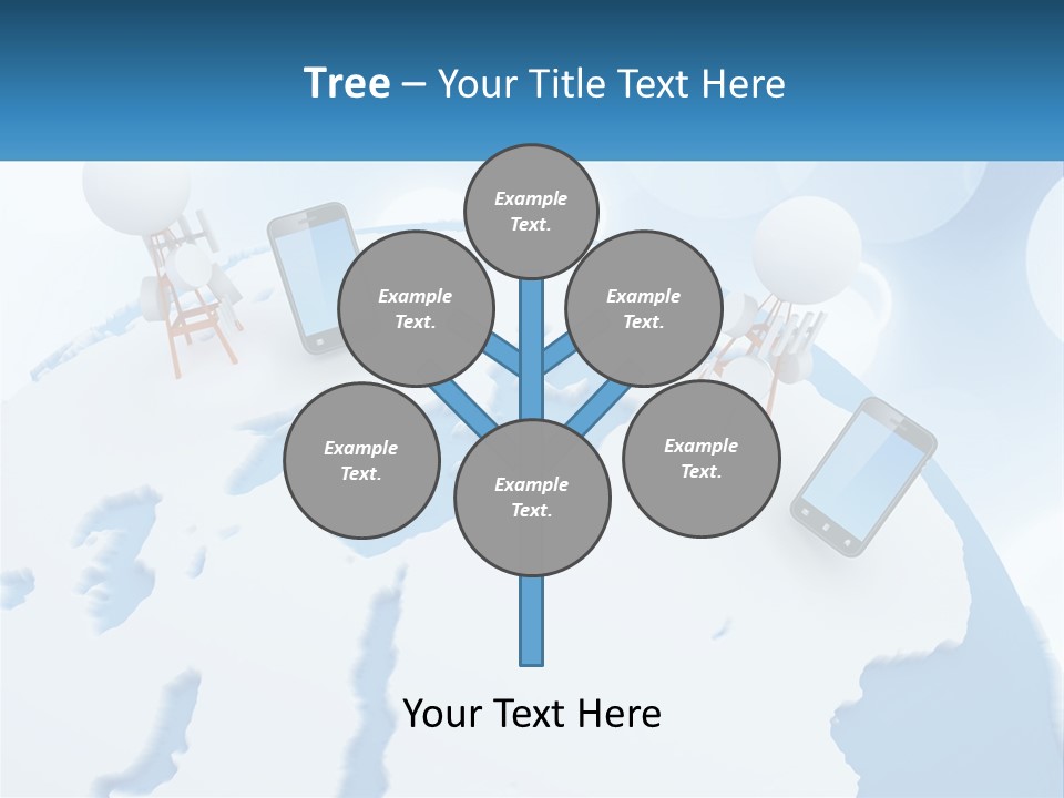 A Group Of Cell Phones Sitting On Top Of A Globe PowerPoint Template