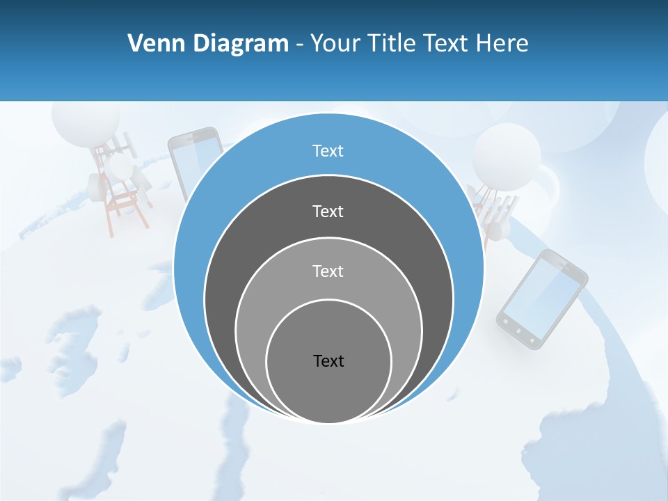 A Group Of Cell Phones Sitting On Top Of A Globe PowerPoint Template