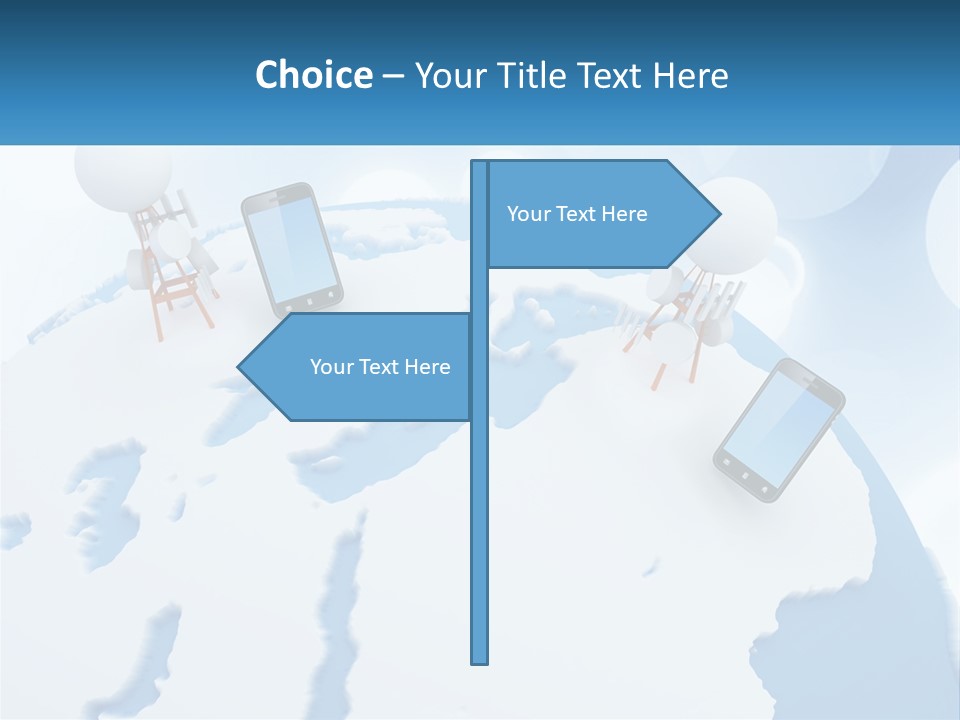 A Group Of Cell Phones Sitting On Top Of A Globe PowerPoint Template
