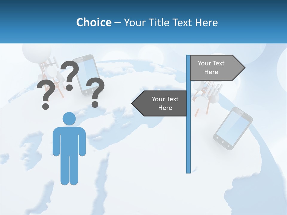 A Group Of Cell Phones Sitting On Top Of A Globe PowerPoint Template
