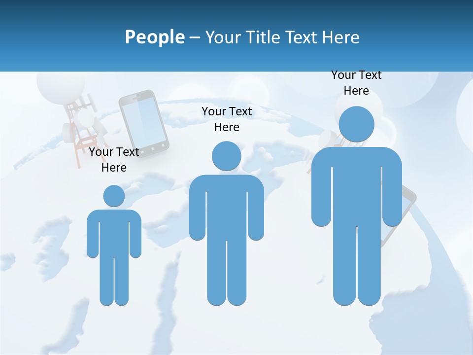 A Group Of Cell Phones Sitting On Top Of A Globe PowerPoint Template