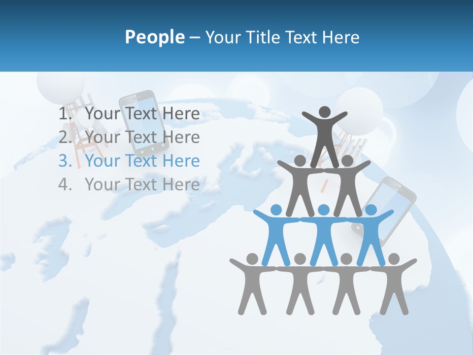 A Group Of Cell Phones Sitting On Top Of A Globe PowerPoint Template