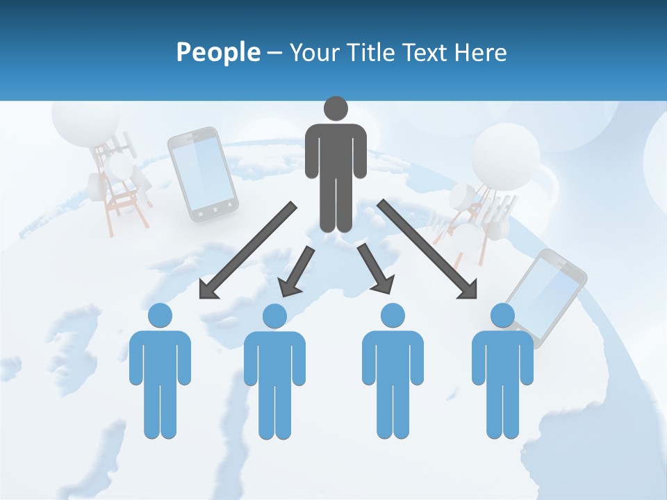 A Group Of Cell Phones Sitting On Top Of A Globe PowerPoint Template