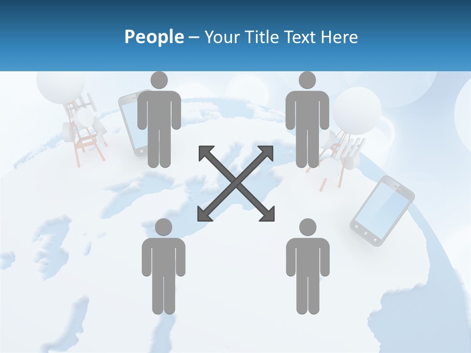 A Group Of Cell Phones Sitting On Top Of A Globe PowerPoint Template