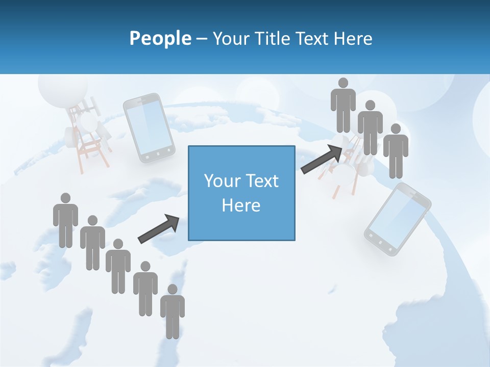 A Group Of Cell Phones Sitting On Top Of A Globe PowerPoint Template