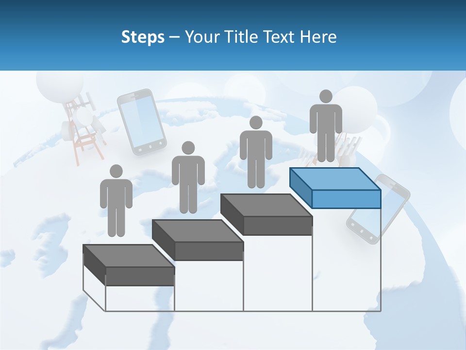 A Group Of Cell Phones Sitting On Top Of A Globe PowerPoint Template