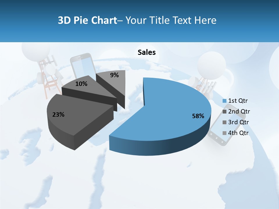 A Group Of Cell Phones Sitting On Top Of A Globe PowerPoint Template