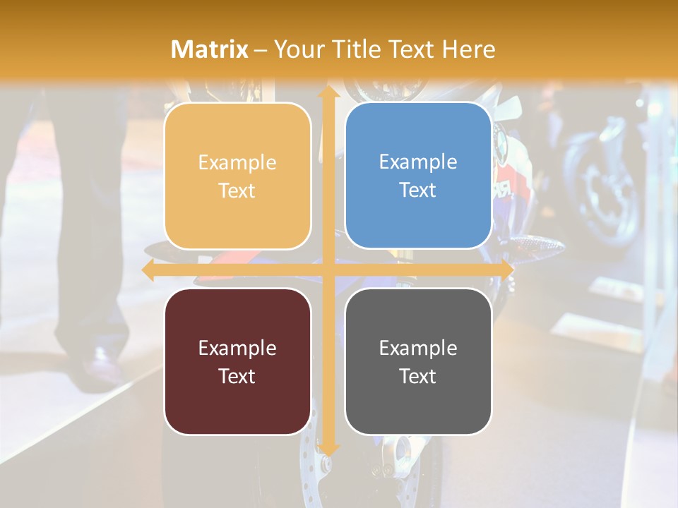 A Motorcycle Is On Display In A Showroom PowerPoint Template