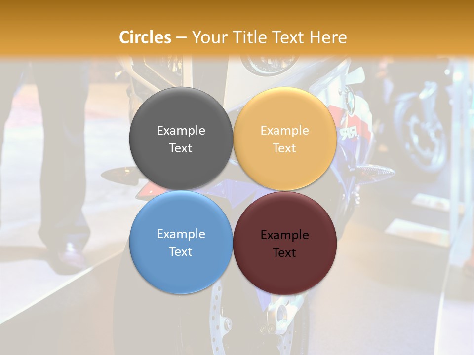 A Motorcycle Is On Display In A Showroom PowerPoint Template