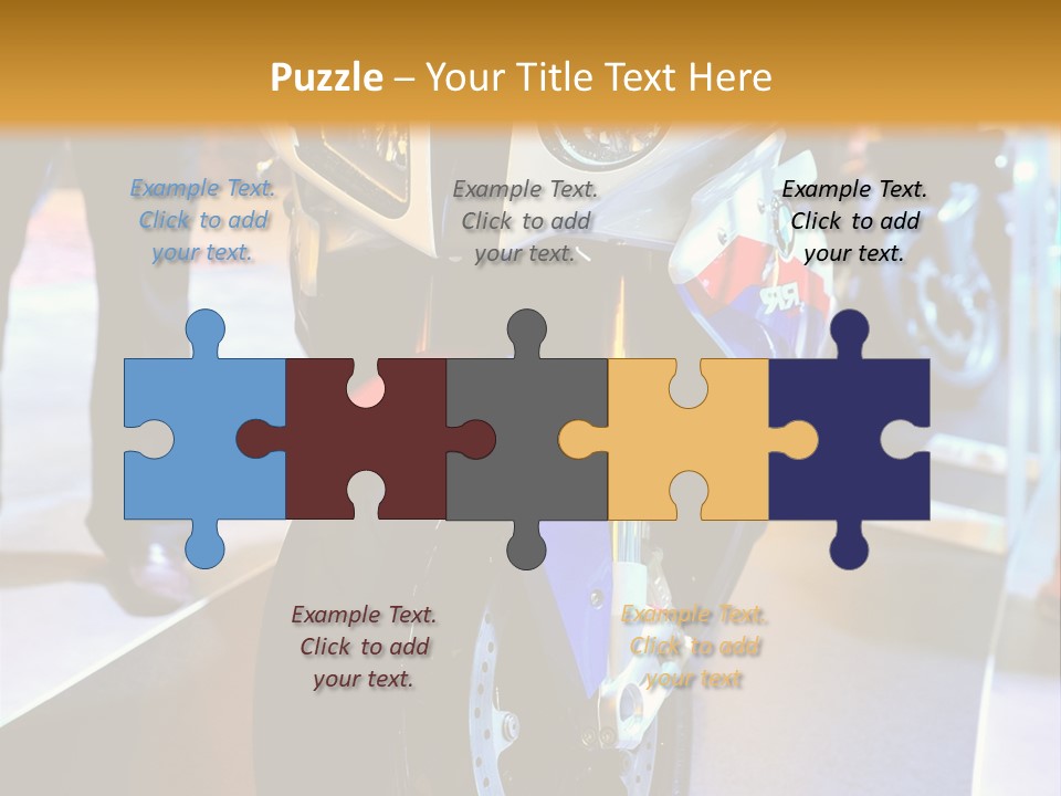 A Motorcycle Is On Display In A Showroom PowerPoint Template