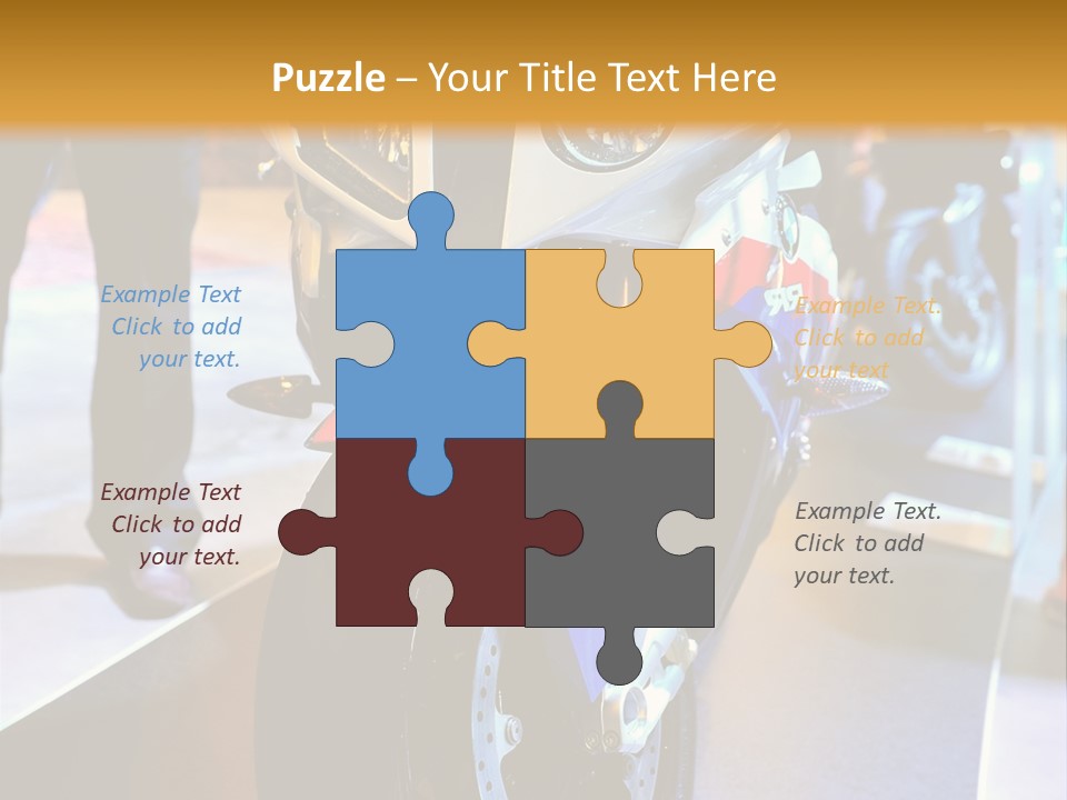 A Motorcycle Is On Display In A Showroom PowerPoint Template