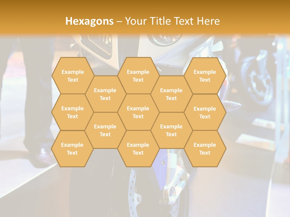 A Motorcycle Is On Display In A Showroom PowerPoint Template