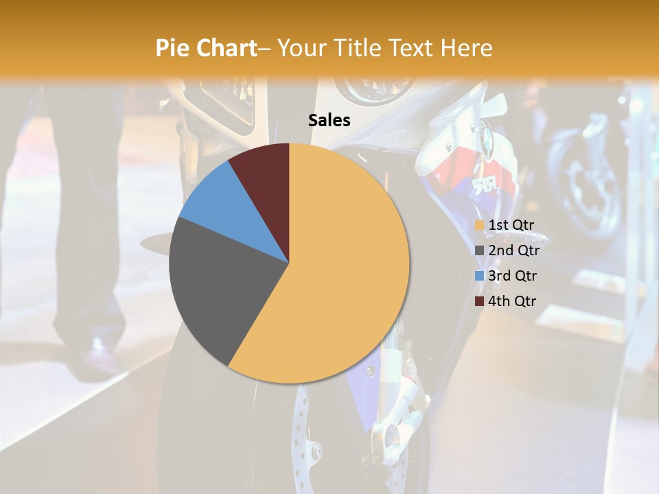 A Motorcycle Is On Display In A Showroom PowerPoint Template