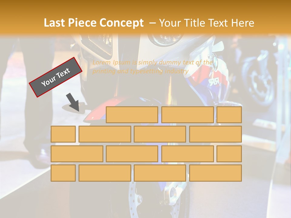 A Motorcycle Is On Display In A Showroom PowerPoint Template