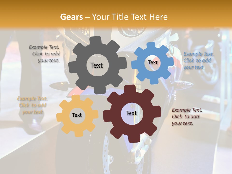 A Motorcycle Is On Display In A Showroom PowerPoint Template