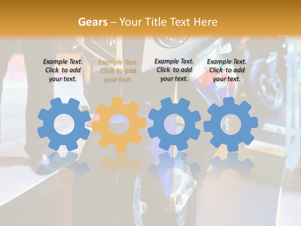 A Motorcycle Is On Display In A Showroom PowerPoint Template