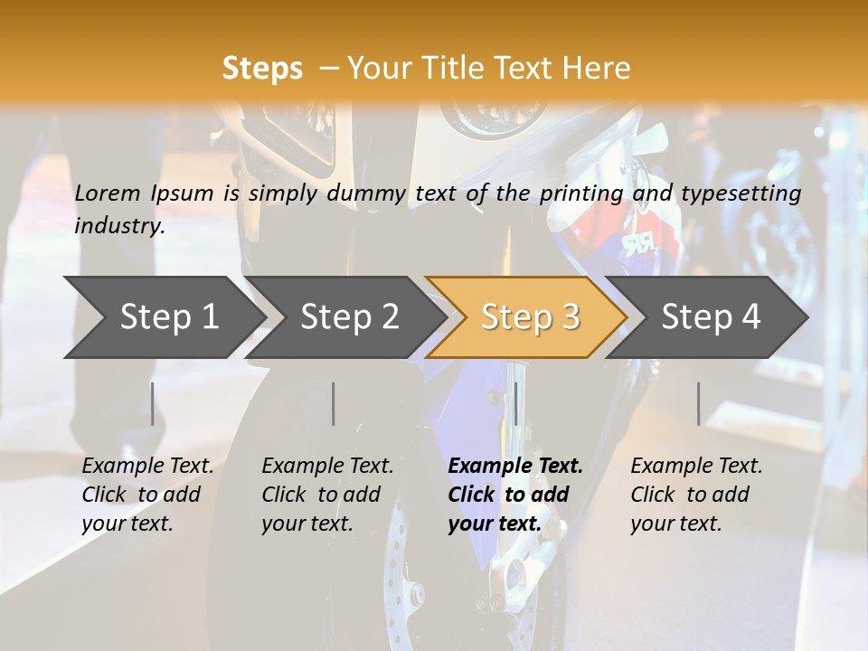 A Motorcycle Is On Display In A Showroom PowerPoint Template