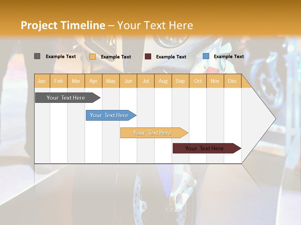 A Motorcycle Is On Display In A Showroom PowerPoint Template