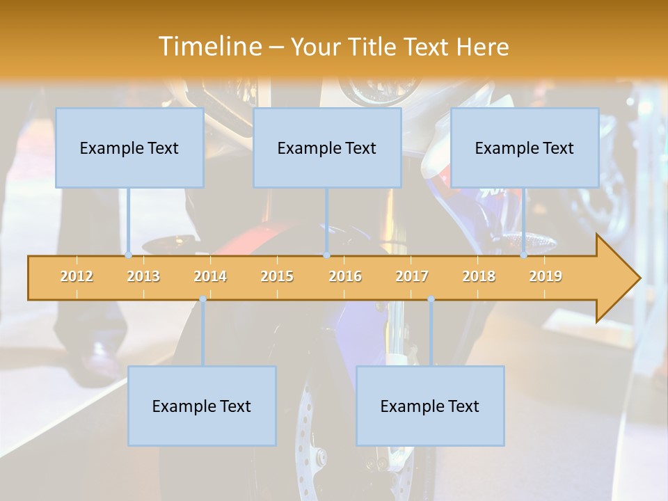 A Motorcycle Is On Display In A Showroom PowerPoint Template