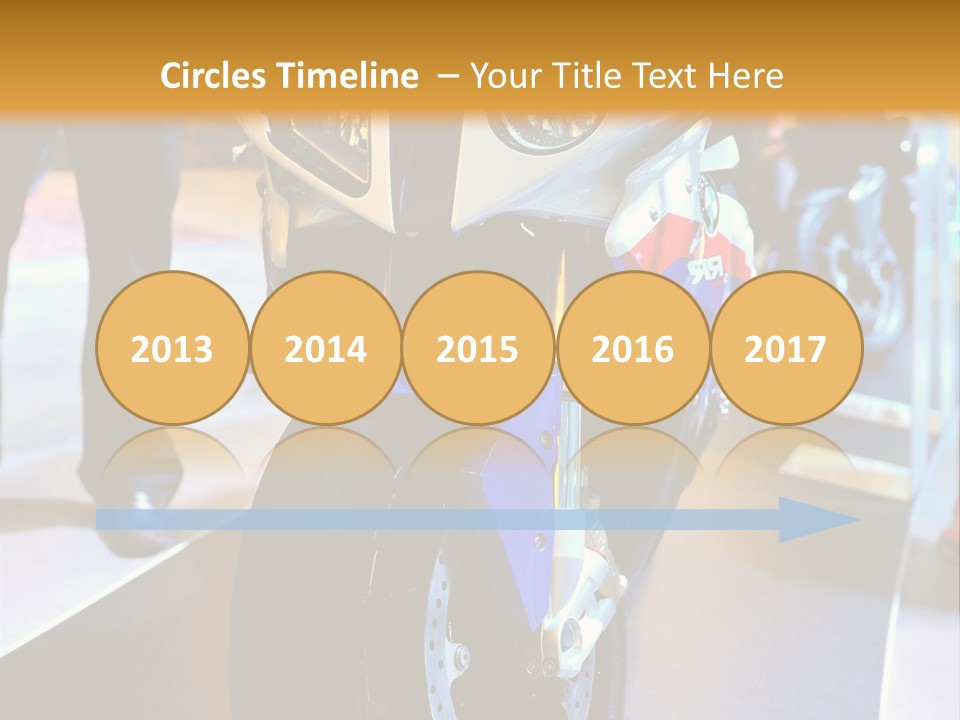 A Motorcycle Is On Display In A Showroom PowerPoint Template