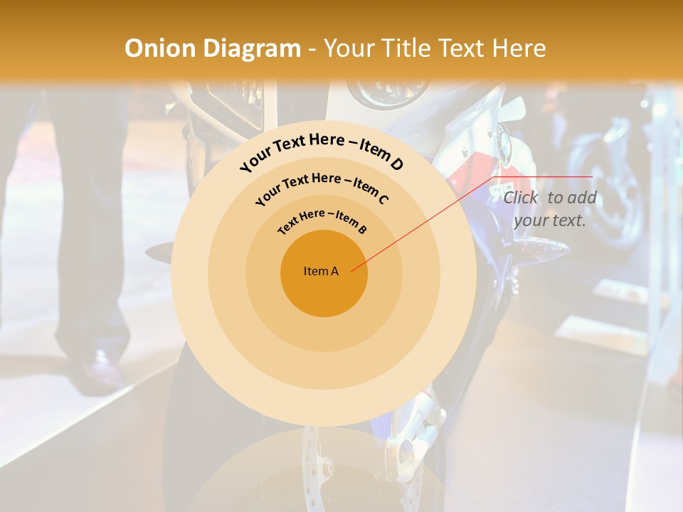 A Motorcycle Is On Display In A Showroom PowerPoint Template