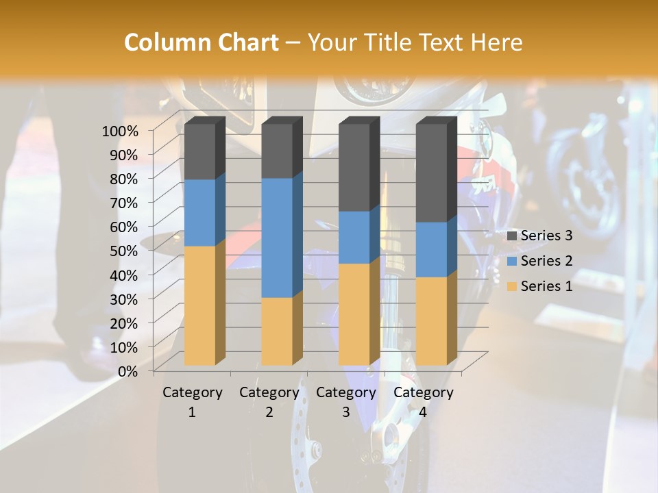 A Motorcycle Is On Display In A Showroom PowerPoint Template