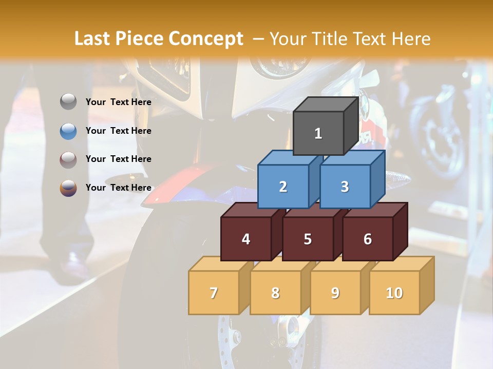 A Motorcycle Is On Display In A Showroom PowerPoint Template