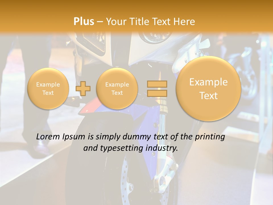 A Motorcycle Is On Display In A Showroom PowerPoint Template