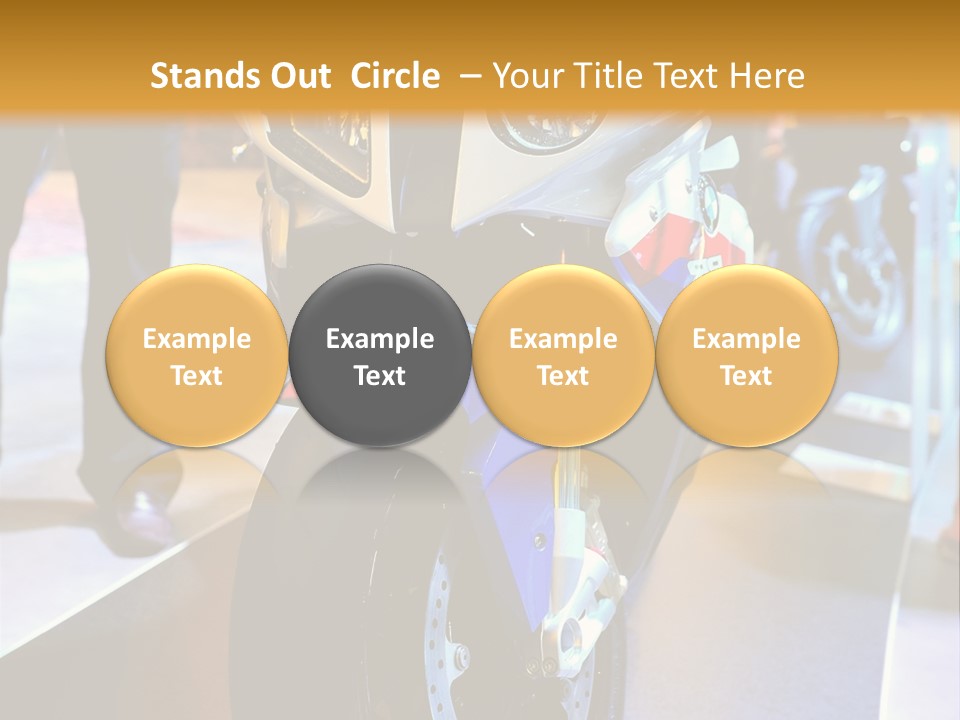 A Motorcycle Is On Display In A Showroom PowerPoint Template