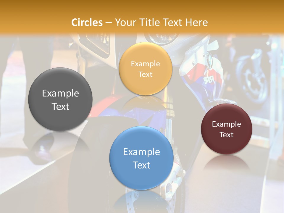A Motorcycle Is On Display In A Showroom PowerPoint Template