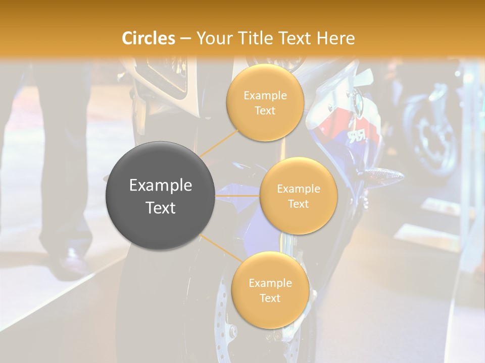 A Motorcycle Is On Display In A Showroom PowerPoint Template