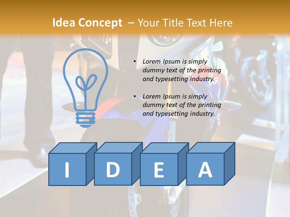 A Motorcycle Is On Display In A Showroom PowerPoint Template
