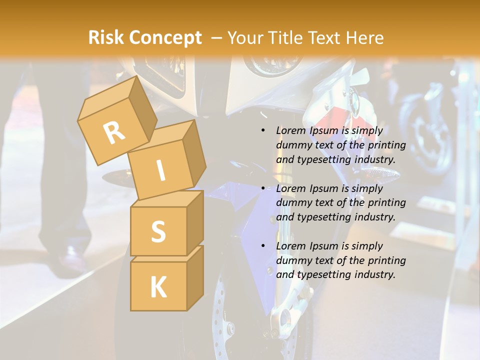 A Motorcycle Is On Display In A Showroom PowerPoint Template