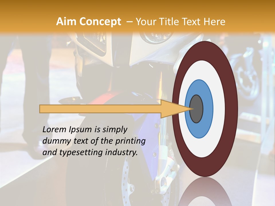 A Motorcycle Is On Display In A Showroom PowerPoint Template