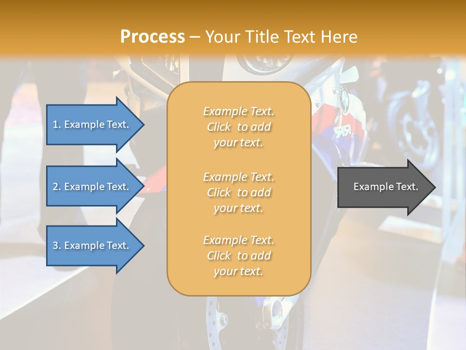A Motorcycle Is On Display In A Showroom PowerPoint Template