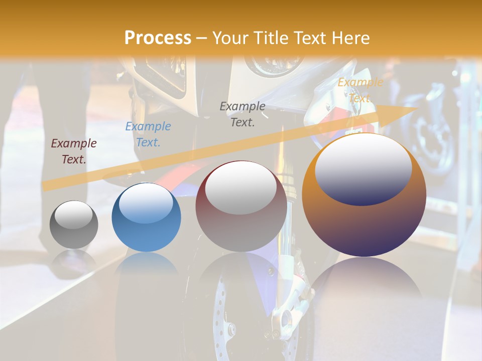 A Motorcycle Is On Display In A Showroom PowerPoint Template