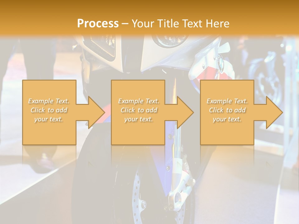 A Motorcycle Is On Display In A Showroom PowerPoint Template